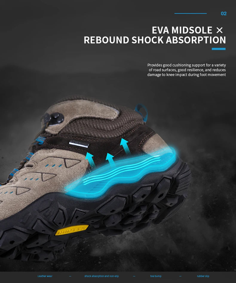 HUMTTO New Hiking Shoes Men's Waterproof Outdoor Sneakers for Men Leather Women Walking Climbing Trekking Sport Man Boots Woman