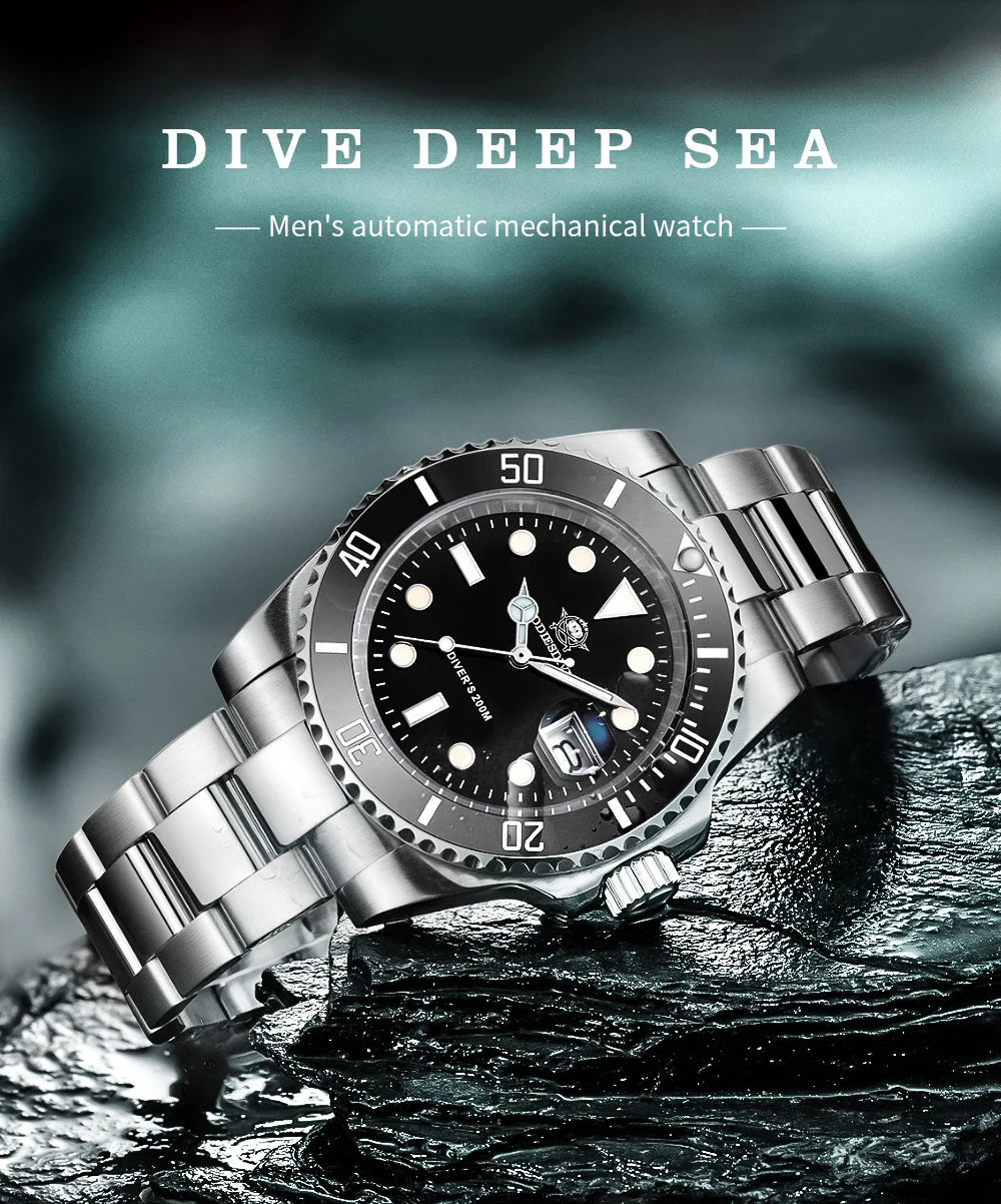 ADDIESDIVE Luxury Men's Watch Ceramic bezel BGW9 Super Bright Luminous Leisure Quartz Watch 200m Waterproof Outdoor Sports Watch