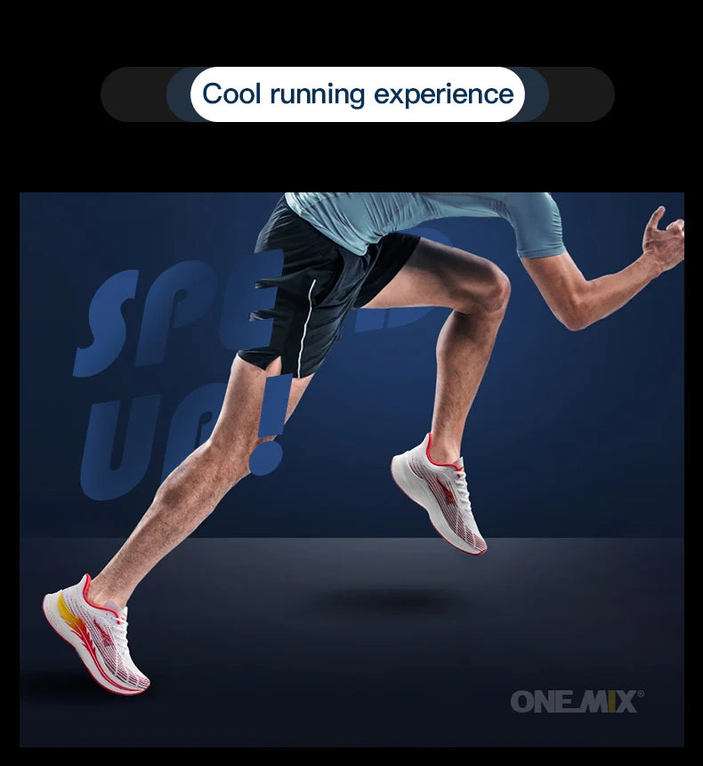 Onemix Nové pánske maratónske bežecké topánky pre ženy – priedušné, ľahké tenisky so šnurovaním, športová obuv, pohodlné, ľahké a mäkké