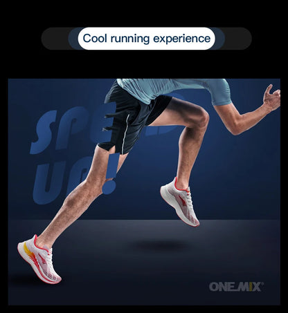 Onemix Nové pánske maratónske bežecké topánky pre ženy – priedušné, ľahké tenisky so šnurovaním, športová obuv, pohodlné, ľahké a mäkké