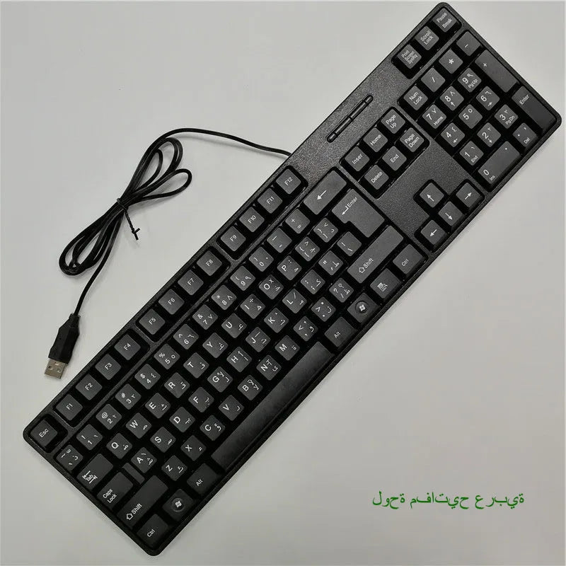 Spanish French Russian Arabic Letter Keycaps Keyboard Gaming Keyboard USB Wired 104 Keys for Computer