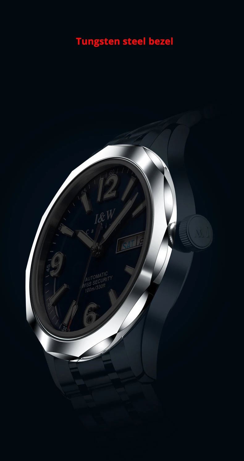 Luxury Tungsten Watch for Men 2024 New Japan SEIKO NH36A Movement Automatic Watches Men Sapphire Calendar Luminous Montre Homme