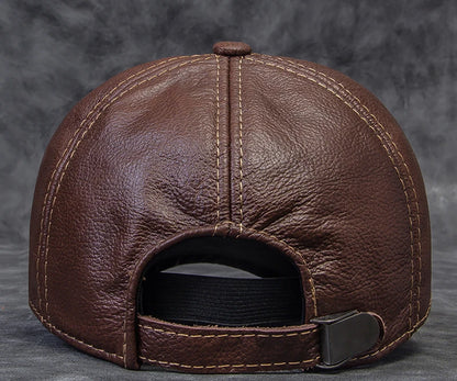 2025 Male Genuine Leather Cowhide 56-60CM Black/Brown Baseball Caps Eagle Print For Man Casual Street Gf Gorras Dad Hat