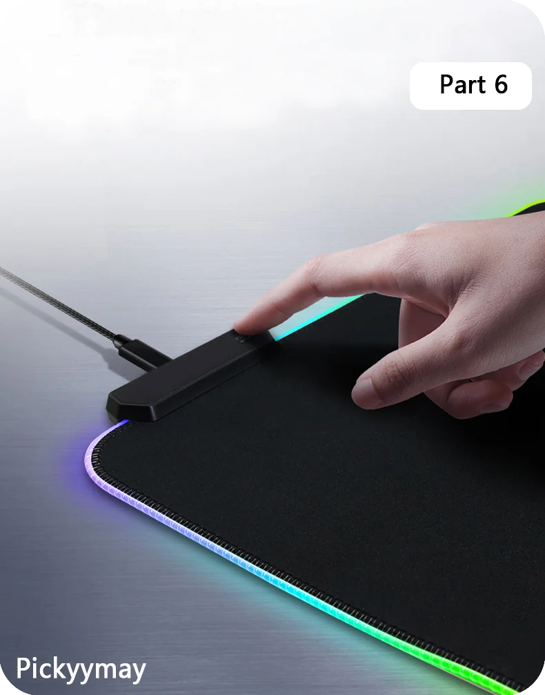World Of Warcraft LED Backlight Gaming Mousepad Gamer Mousepads RGB Mouse Pad Non-Slip Rubber Deskmats Keyboard Desk Mat WOW