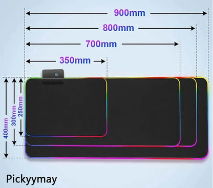World Of Warcraft LED Backlight Gaming Mousepad Gamer Mousepads RGB Mouse Pad Non-Slip Rubber Deskmats Keyboard Desk Mat WOW