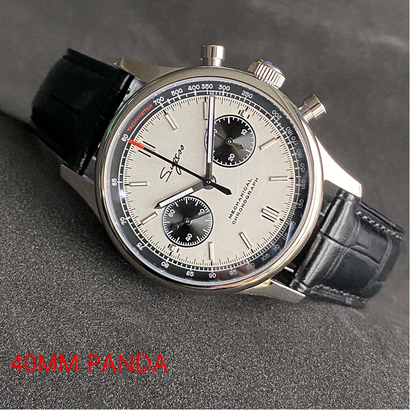 Limitovaná edícia oficiálnych pilotných mechanických hodiniek s chronografom ST19, originálne vojenské pánske náramkové hodinky s priemerom 40 mm, mechanické hodinky typu „Panda“
