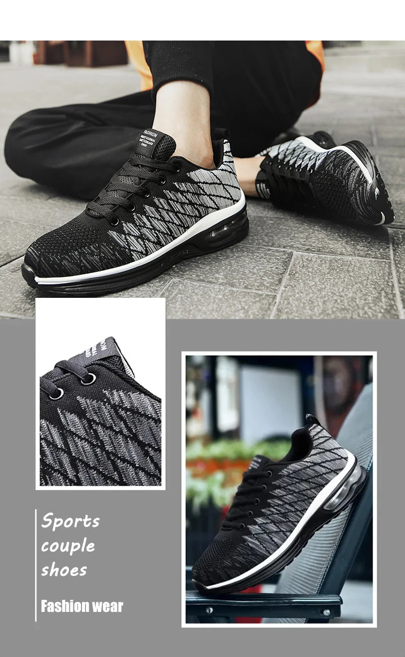 Men’s Running Shoes Fashion Breathable Outdoor Sports Sneakers Comfortable Athletic Footwear for Women