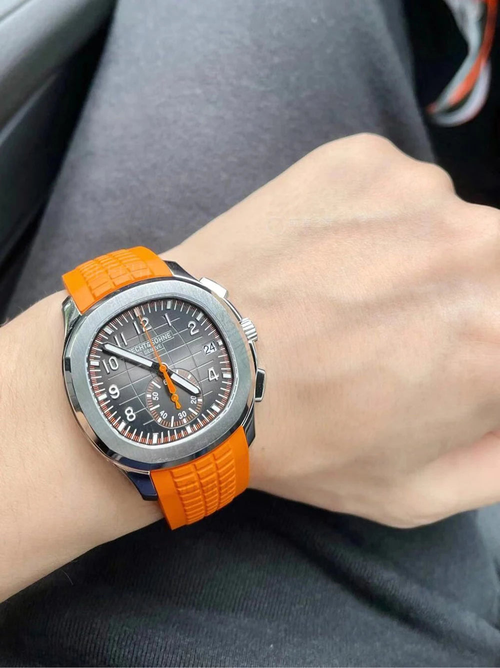 2025 Specht & Söhne Luxury Sports Quartz Watch Japan VD53 Chronograph Stainless Steel Watch Rubber Strap Reloj Hombre Waterproof