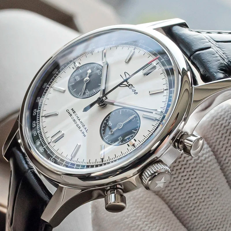 Limitovaná edícia oficiálnych pilotných mechanických hodiniek s chronografom ST19, originálne vojenské pánske náramkové hodinky s priemerom 40 mm, mechanické hodinky typu „Panda“