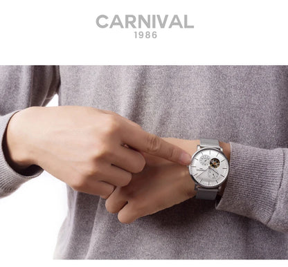 Orologio meccanico da uomo Carnival – Orologio da polso automatico di lusso con vetro zaffiro