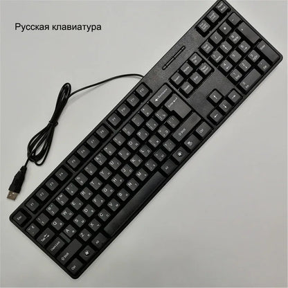 Spanish French Russian Arabic Letter Keycaps Keyboard Gaming Keyboard USB Wired 104 Keys for Computer