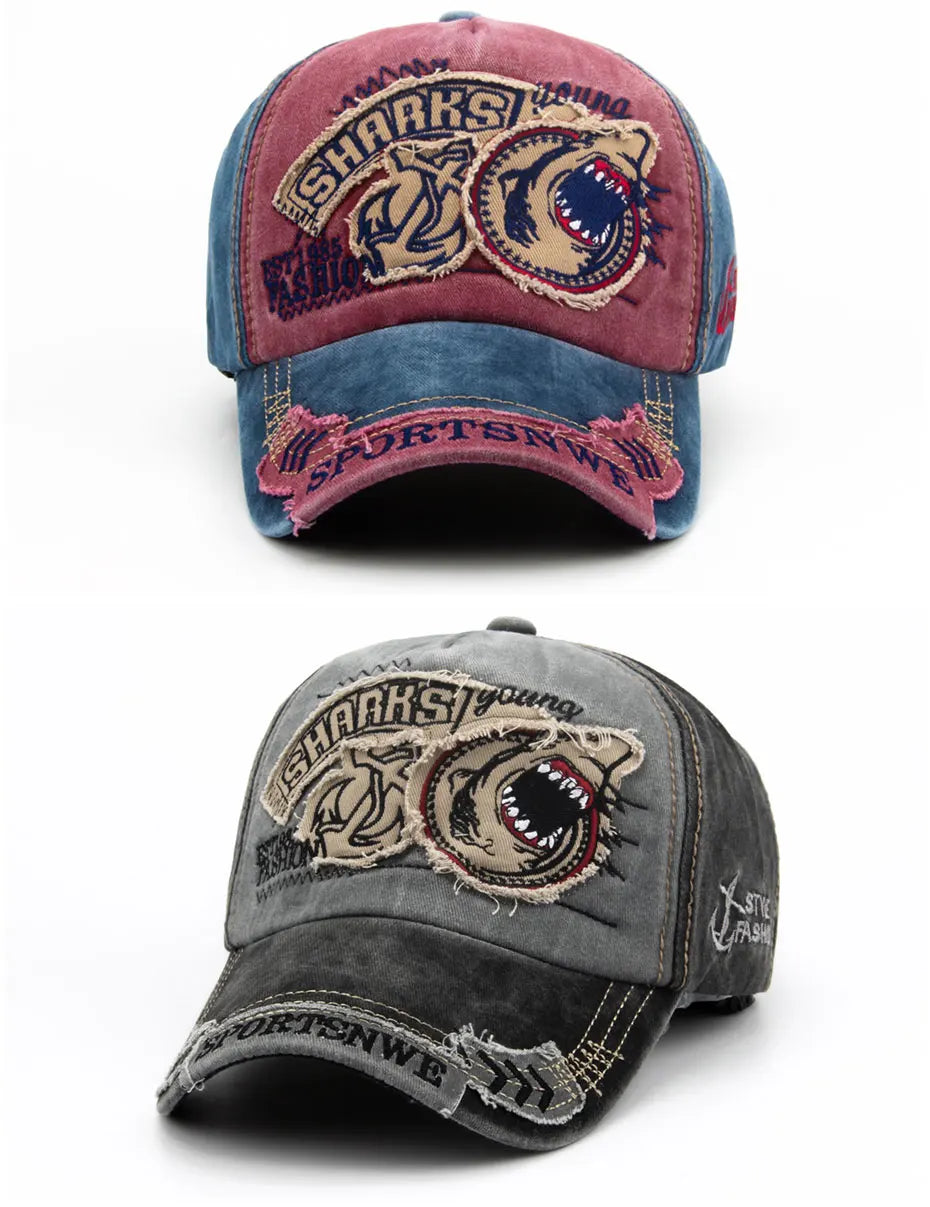 CNTANG Men Baseball Cap Cotton Fashion Shark Embroidery Casual Visor Hat For Women Snapback Brand Hip Hop Caps Unisex Gorras