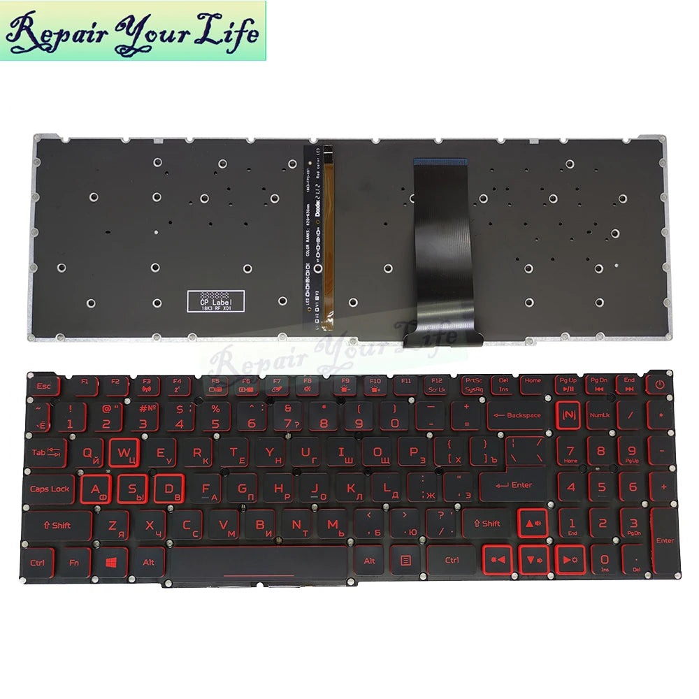 PT-BR Brazil US RU backlit keyboard For Acer Nitro 5 AN515-54 AN515-43 AN517-52 AN517-51 AN517-54 AN715-51 Spain LA IT TR GR FR