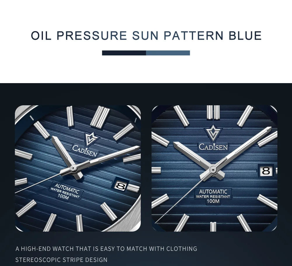 CADISEN Watch for Men Luxury Automatic Men Miyota 8215 Movement Sapphire Crystal 42mm Dial 100m Waterproof  Wristwatches C8200
