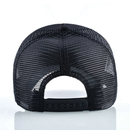 Męska czapka baseballowa z haftowaną naszywką z czaszką, czapka typu snapback w stylu hip-hopowym, czapka typu trucker dla kobiet, czapka na cztery pory roku, czapka outdoorowa z oddychającym daszkiem, czapki w kolorze kości
