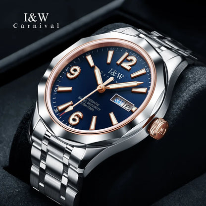 Luxury Tungsten Watch for Men 2024 New Japan SEIKO NH36A Movement Automatic Watches Men Sapphire Calendar Luminous Montre Homme