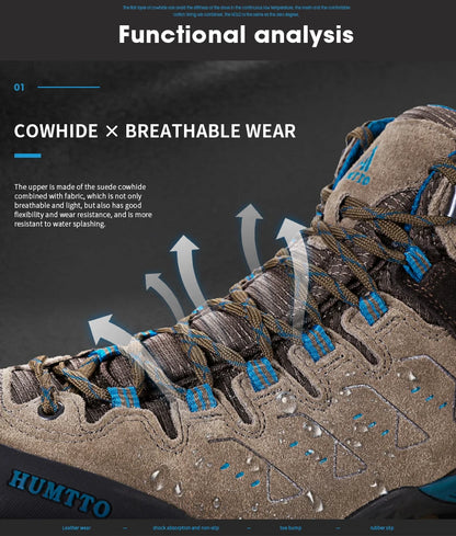 HUMTTO New Hiking Shoes Men's Waterproof Outdoor Sneakers for Men Leather Women Walking Climbing Trekking Sport Man Boots Woman
