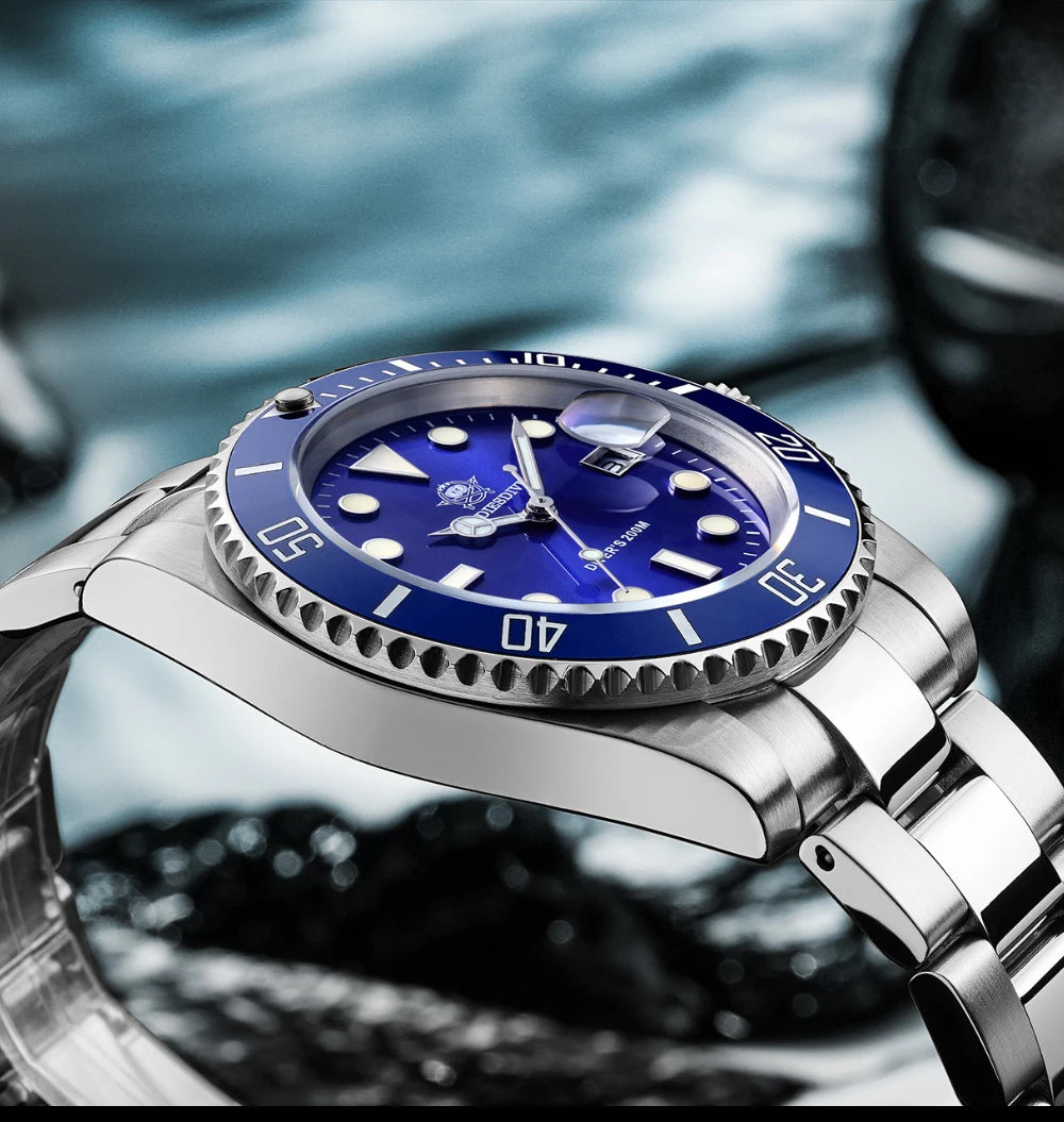 ADDIESDIVE Luxury Men's Watch Ceramic bezel BGW9 Super Bright Luminous Leisure Quartz Watch 200m Waterproof Outdoor Sports Watch