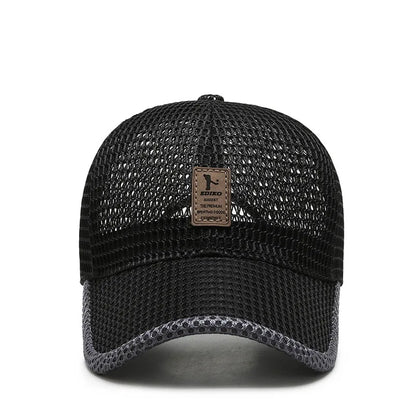 Summer Unisex Men Fishing Baseball Caps Women Breathable Mesh Snapback Hats Black Casual Sport Hats Cap