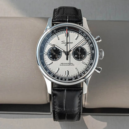 Limitovaná edícia oficiálnych pilotných mechanických hodiniek s chronografom ST19, originálne vojenské pánske náramkové hodinky s priemerom 40 mm, mechanické hodinky typu „Panda“