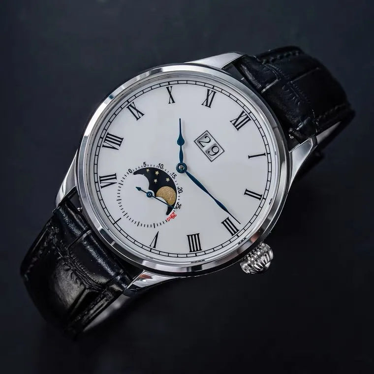 Sugess Watch Tianjin ST25 Automatic Mechanical Movement Real Moonphase Men Watches Luxury Wristwatch Retro Reloj Hombre Sapphire