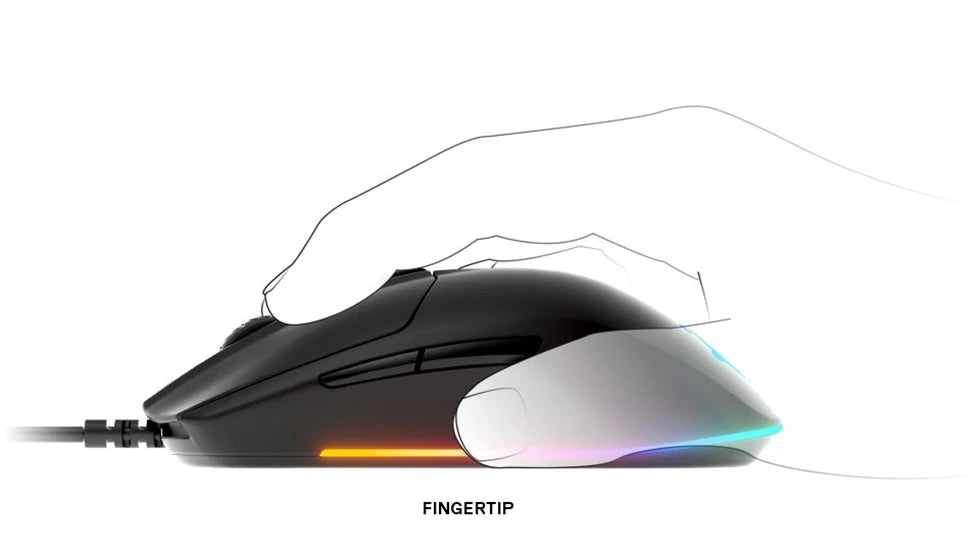 SteelSeries Rival 3 Gaming Mouse with TrueMove Core Optical Sensor, 8,500 CPI, 6 Programmable Buttons, Prism RGB Wired Gaming Mouse