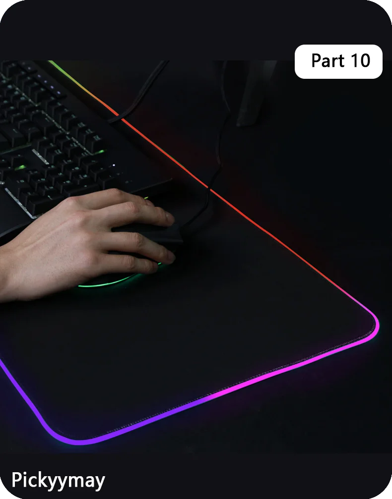 World Of Warcraft LED Backlight Gaming Mousepad Gamer Mousepads RGB Mouse Pad Non-Slip Rubber Deskmats Keyboard Desk Mat WOW