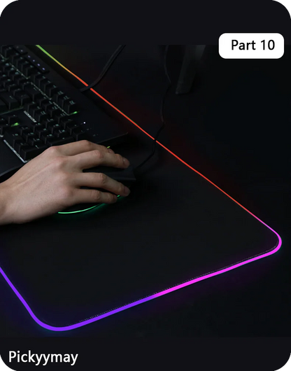 World Of Warcraft LED Backlight Gaming Mousepad Gamer Mousepads RGB Mouse Pad Non-Slip Rubber Deskmats Keyboard Desk Mat WOW