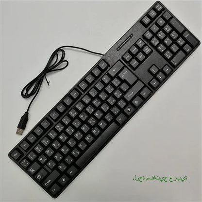 Spanish French Russian Arabic Letter Keycaps Keyboard Gaming Keyboard USB Wired 104 Keys for Computer