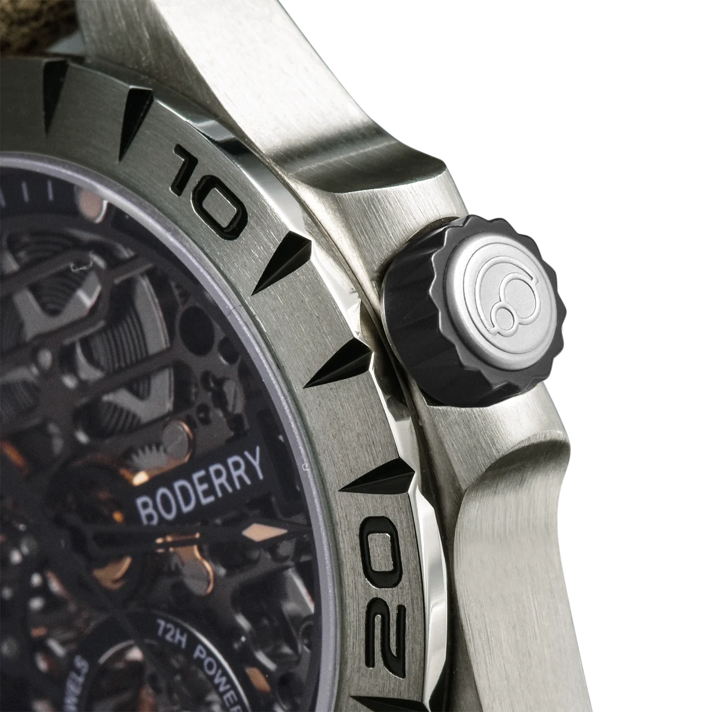 Boderry Urban Men's Titanium Watches Top Brand Fashion Skeleton Automatic Mechanical Waterproof Watch Hi-beat 72H Power-reserve