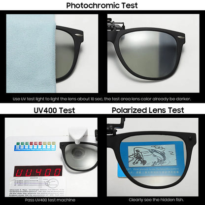 VIVIBEE Men Photochromic Polarized Lens Flip Up Clip on Sunglasses Women Driving Sun Glasses with Clips 2026 Trending Product