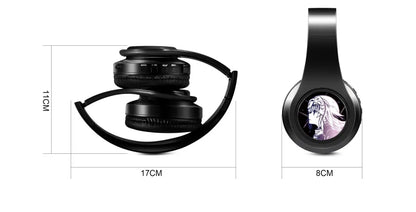 Fate Grand Order Jeanne d'Arc Anime Bluetooth Headphones Wireless Gaming Headset with Microphone, Stereo Sound, Silent Disco Earphones