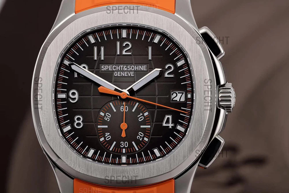 2025 Specht & Söhne Luxury Sports Quartz Watch Japan VD53 Chronograph Stainless Steel Watch Rubber Strap Reloj Hombre Waterproof