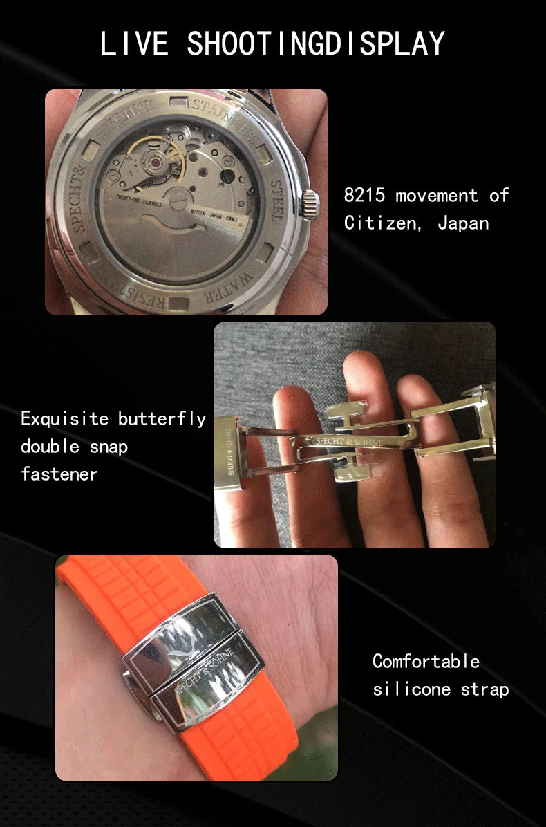 Specht&Sohne Men's Watches 2025 Mechanical Automatic Watch For Men Miyota 8125 Movement Steel Rose Gold Waterproof Watch