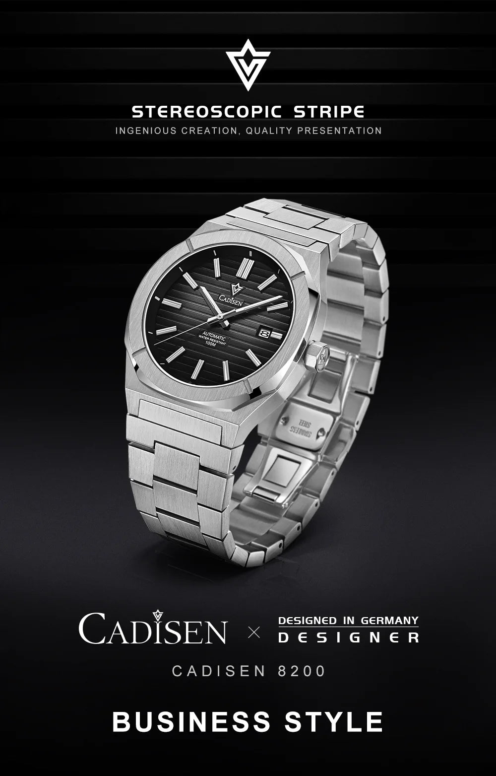 CADISEN Watch for Men Luxury Automatic Men Miyota 8215 Movement Sapphire Crystal 42mm Dial 100m Waterproof  Wristwatches C8200