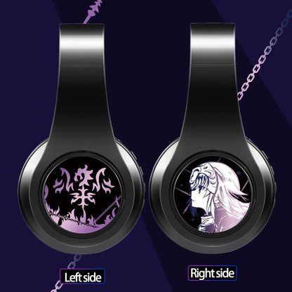 Fate Grand Order Jeanne d'Arc Anime Bluetooth Headphones Wireless Gaming Headset with Microphone, Stereo Sound, Silent Disco Earphones