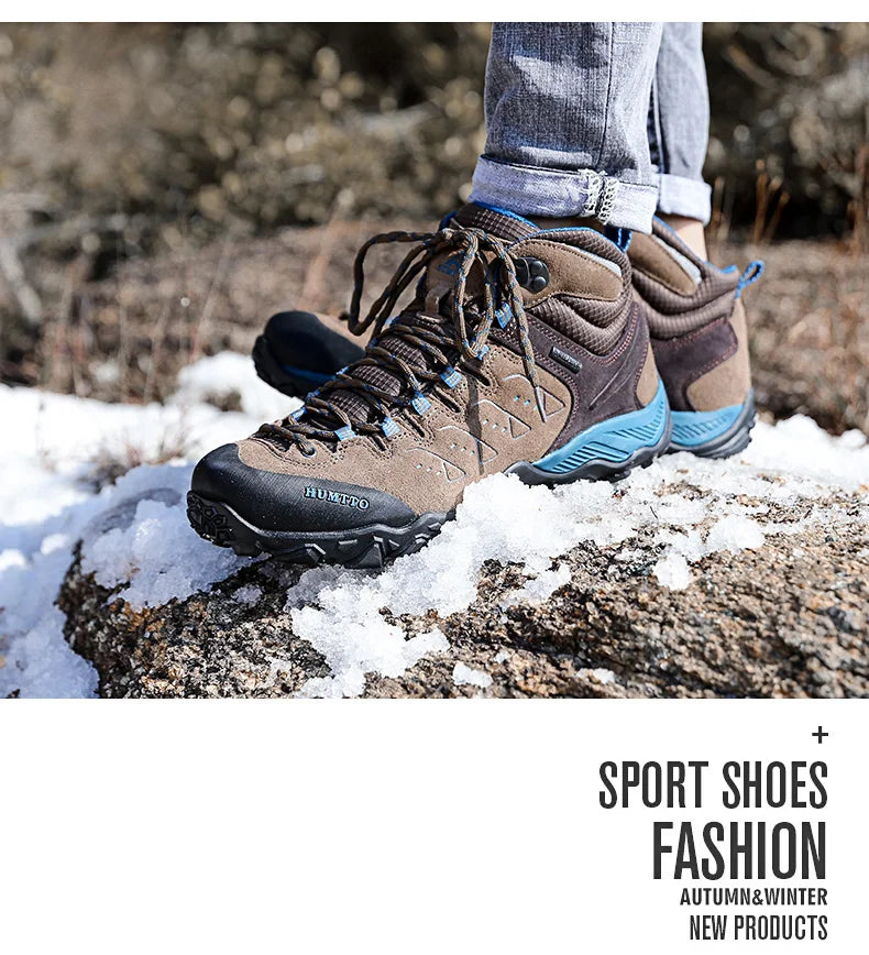 HUMTTO New Hiking Shoes Men's Waterproof Outdoor Sneakers for Men Leather Women Walking Climbing Trekking Sport Man Boots Woman