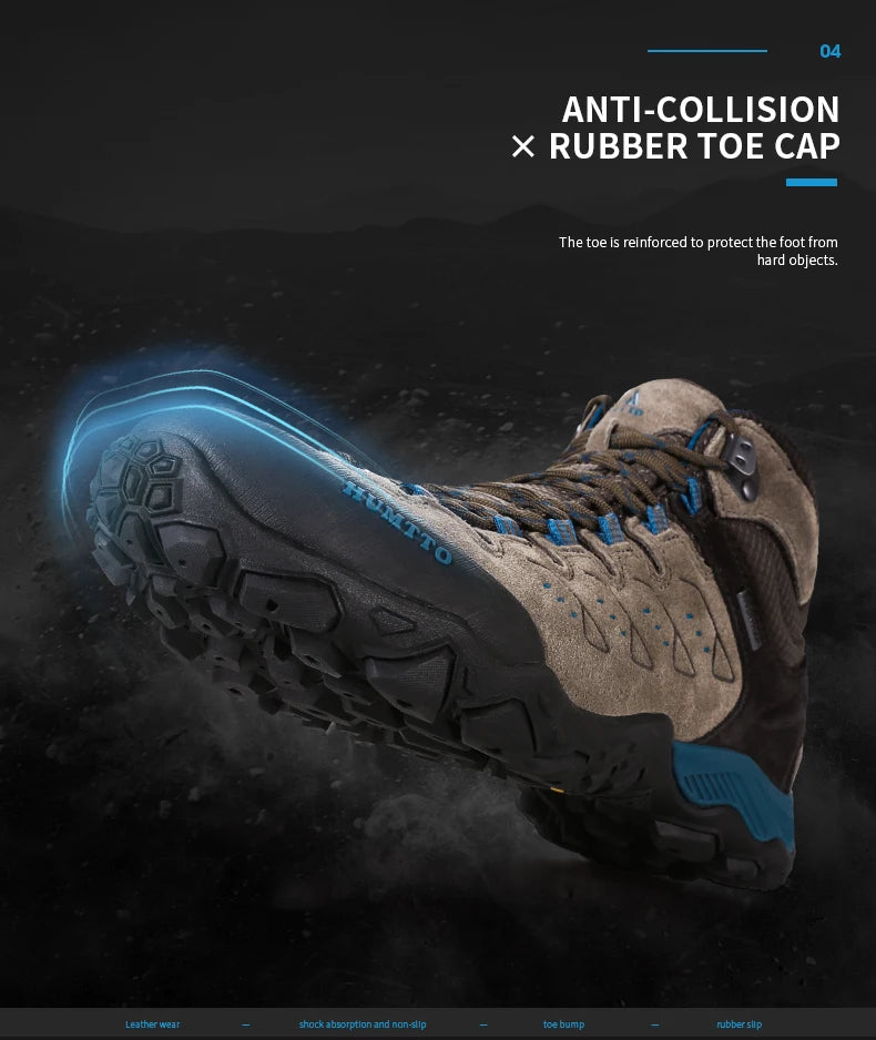 HUMTTO New Hiking Shoes Men's Waterproof Outdoor Sneakers for Men Leather Women Walking Climbing Trekking Sport Man Boots Woman