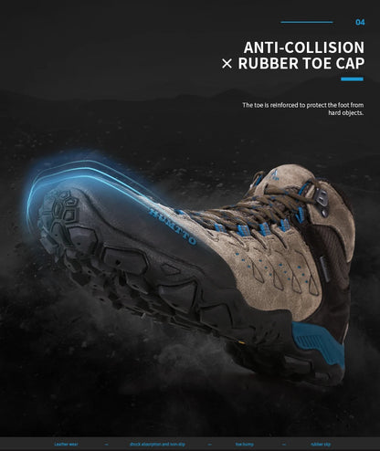 HUMTTO New Hiking Shoes Men's Waterproof Outdoor Sneakers for Men Leather Women Walking Climbing Trekking Sport Man Boots Woman