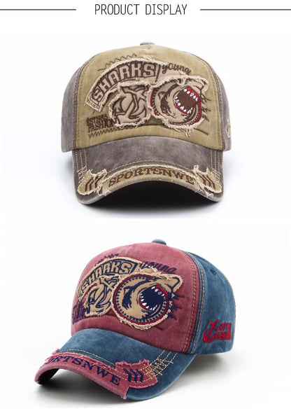 CNTANG Men Baseball Cap Cotton Fashion Shark Embroidery Casual Visor Hat For Women Snapback Brand Hip Hop Caps Unisex Gorras