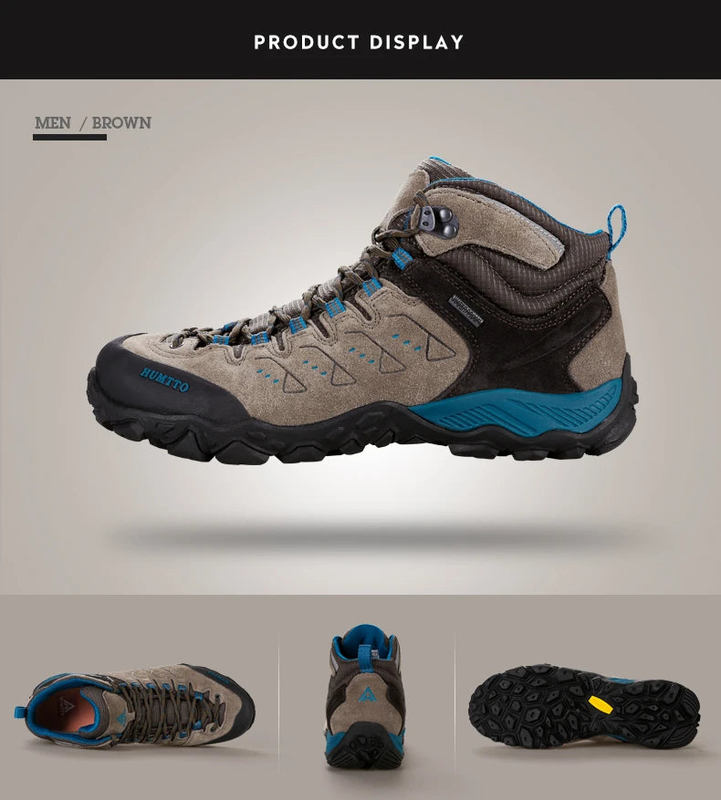 HUMTTO New Hiking Shoes Men's Waterproof Outdoor Sneakers for Men Leather Women Walking Climbing Trekking Sport Man Boots Woman