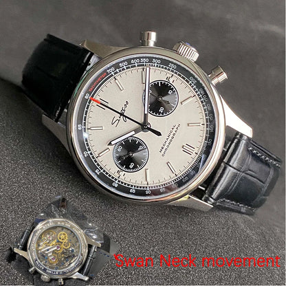 Limitovaná edícia oficiálnych pilotných mechanických hodiniek s chronografom ST19, originálne vojenské pánske náramkové hodinky s priemerom 40 mm, mechanické hodinky typu „Panda“