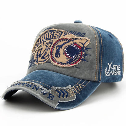 CNTANG Men Baseball Cap Cotton Fashion Shark Embroidery Casual Visor Hat For Women Snapback Brand Hip Hop Caps Unisex Gorras
