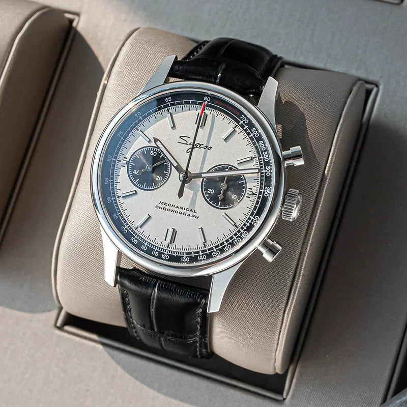 Limitovaná edícia oficiálnych pilotných mechanických hodiniek s chronografom ST19, originálne vojenské pánske náramkové hodinky s priemerom 40 mm, mechanické hodinky typu „Panda“
