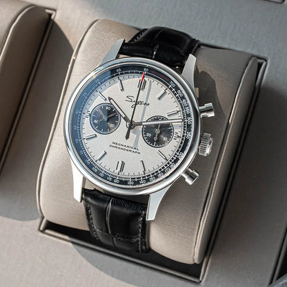 Limitovaná edícia oficiálnych pilotných mechanických hodiniek s chronografom ST19, originálne vojenské pánske náramkové hodinky s priemerom 40 mm, mechanické hodinky typu „Panda“