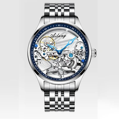 AILANG Skeleton Mechanical Mens Watches Top Brand Luxury Steampunk Transparent Hollow Automatic Watch Relogio Masculino 8625