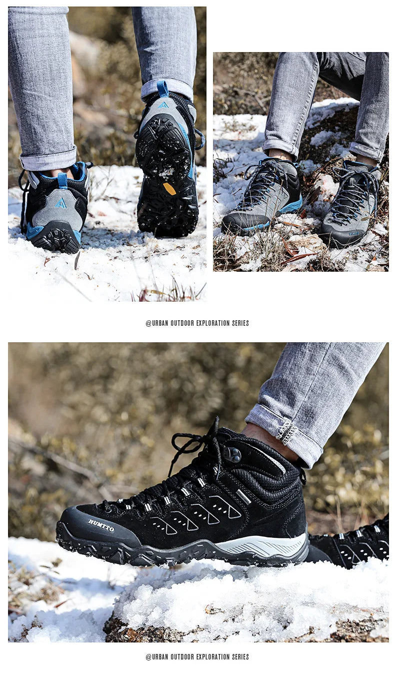 HUMTTO New Hiking Shoes Men's Waterproof Outdoor Sneakers for Men Leather Women Walking Climbing Trekking Sport Man Boots Woman