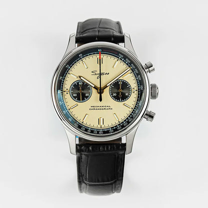 Limitovaná edícia oficiálnych pilotných mechanických hodiniek s chronografom ST19, originálne vojenské pánske náramkové hodinky s priemerom 40 mm, mechanické hodinky typu „Panda“