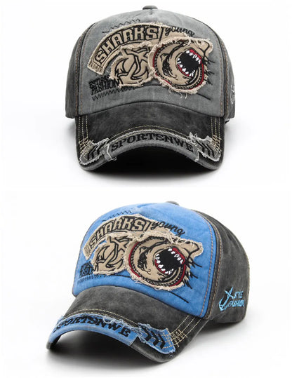 CNTANG Men Baseball Cap Cotton Fashion Shark Embroidery Casual Visor Hat For Women Snapback Brand Hip Hop Caps Unisex Gorras