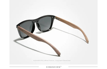 KINGSEVEN Exclusive Design Vintage Men's Glasses Walnut Wooden Sunglasses UV400 Protection Fashion Square Sun glasses Women 5510